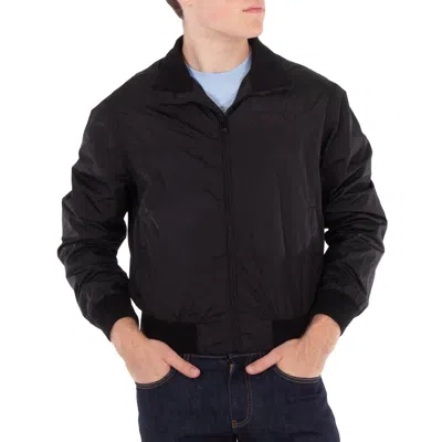 Versace Milano Logo Embroidery Blouson Jacket In Brown