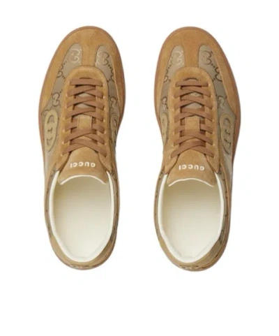 Gucci Suede And Fabric Low-top Sneakers In Multi