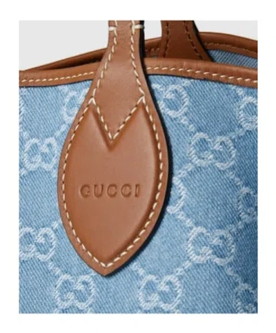 Gucci Totissima Monogram-pattern Denim Tote Bag In Blue