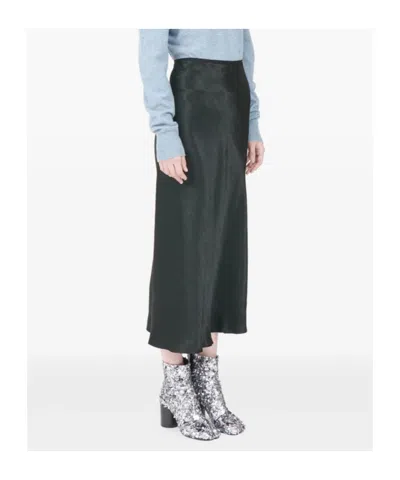 Maison Margiela Long Flared Skirt In Black