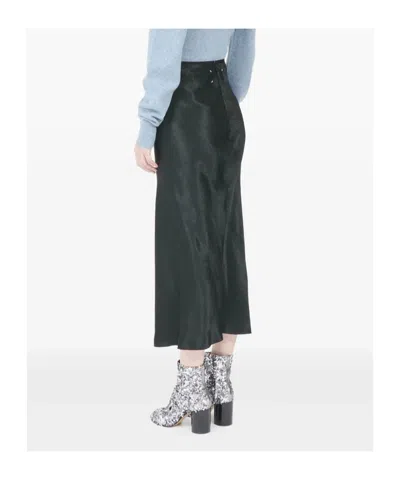Maison Margiela Long Flared Skirt In Black