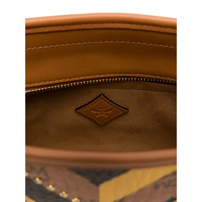 Mcm Studded Toni Top-zip Shopper In Mega Herringbone Visetos In Multi