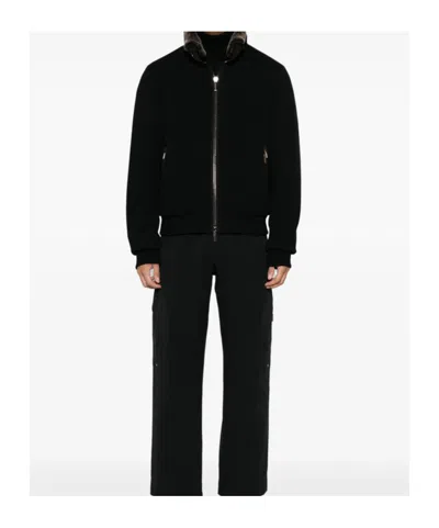 Moorer Beautiful Cashmere And Silk Bomber Jackets In Black