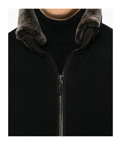 Moorer Beautiful Cashmere And Silk Bomber Jackets In Black