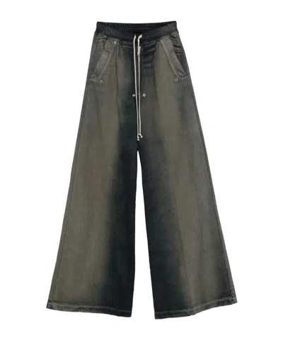 Rick Owens Khaki Concordians Wide Bela Trousers In Gray