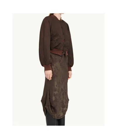 Mm6 Maison Margiela Bomber Jacket With Raglan Sleeves And Pockets In Brown