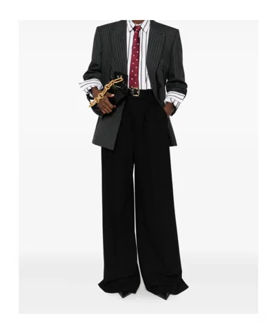 Saint Laurent Cassandre Double-breasted Jacket In Gray