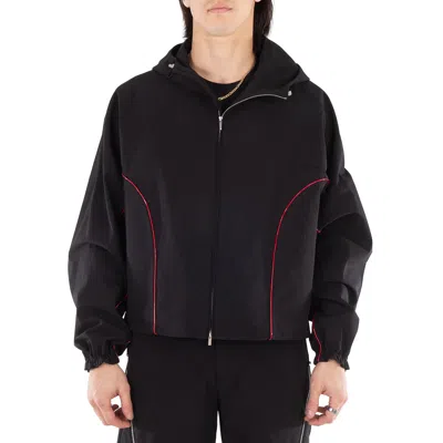 Ferragamo Blouson Jacket With Contrast Piping In Brown