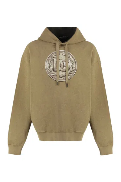 Dolce & Gabbana Men's Logo Print Hoodie In Brown