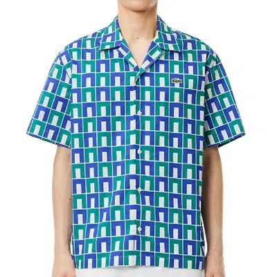 Lacoste Robert George Button Down Short Sleeves Shirt In Blue