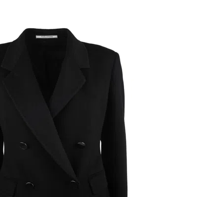 Tagliatore Double-breasted Cashmere Coat In Black