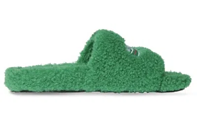 Balenciaga Furry Slides 'green' In Multi