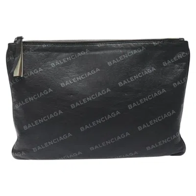 Pre-owned Balenciaga Black Leather Clutch Bag ()
