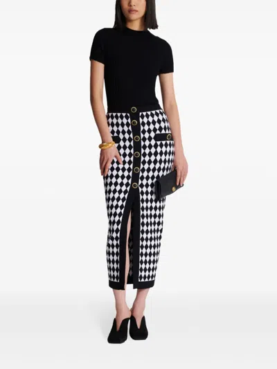 Balmain Buttoned Midi Skirt In Black