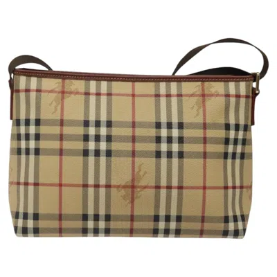 Pre-owned Burberry Nova Check Beige Canvas Shoulder Bag ()