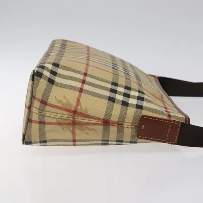 Pre-owned Burberry Nova Check Beige Canvas Shoulder Bag ()