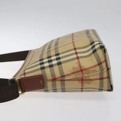 Pre-owned Burberry Nova Check Beige Canvas Shoulder Bag ()