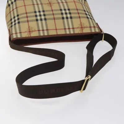 Pre-owned Burberry Nova Check Beige Canvas Shoulder Bag ()