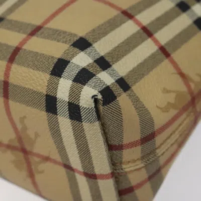 Pre-owned Burberry Nova Check Beige Canvas Shoulder Bag ()