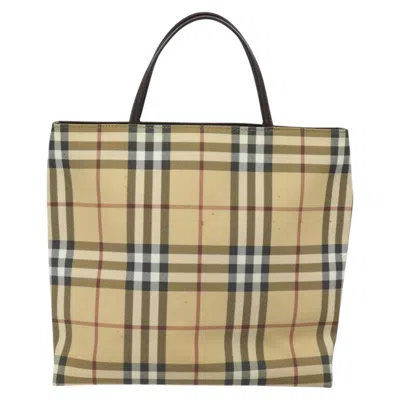 Pre-owned Burberry Nova Check Beige Canvas Tote Bag ()