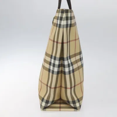 Pre-owned Burberry Nova Check Beige Canvas Tote Bag ()