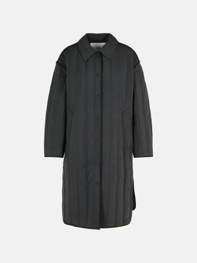 Closed Quilted Black Nylon Coat In Black