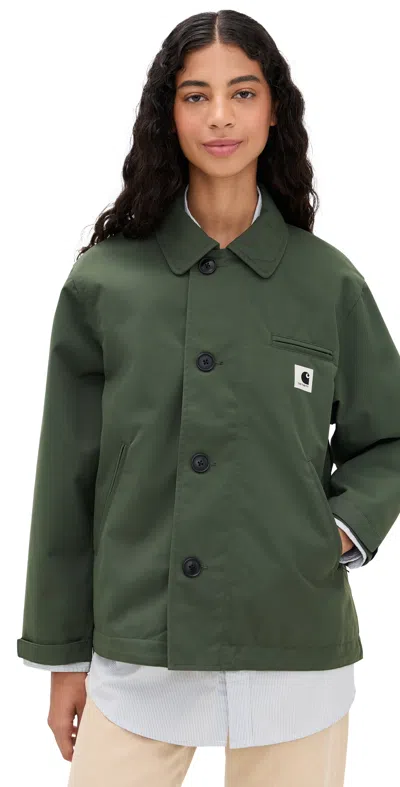 Carhartt Jacket Opuntia With Collared Design And Pockets In Green