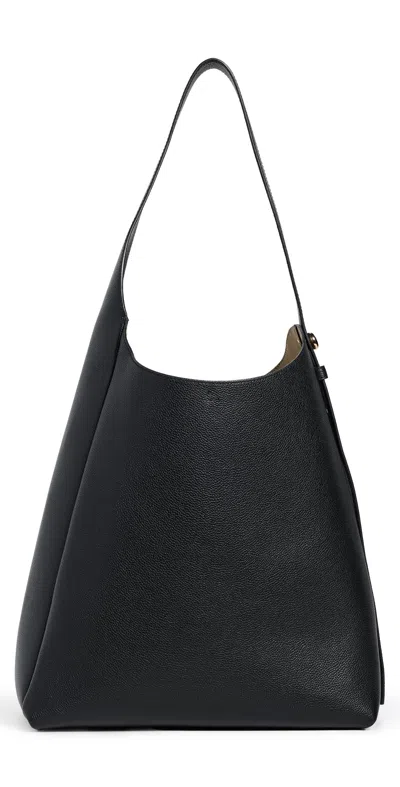 Tory Burch Small Leather Hobo Bag With Adjustable Strap In Black