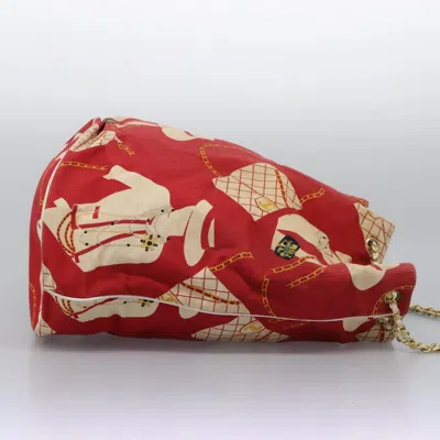 Pre-owned Chanel Coco Mark Red Canvas Shoulder Bag ()