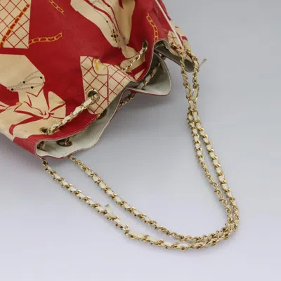 Pre-owned Chanel Coco Mark Red Canvas Shoulder Bag ()