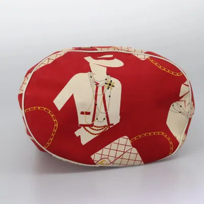 Pre-owned Chanel Coco Mark Red Canvas Shoulder Bag ()