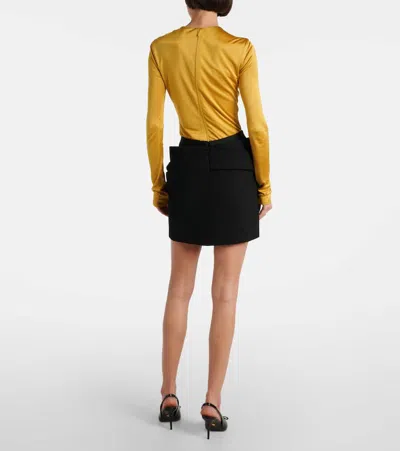 Versace Responsible Wool Mini Skirt With Medusa Detail In Black