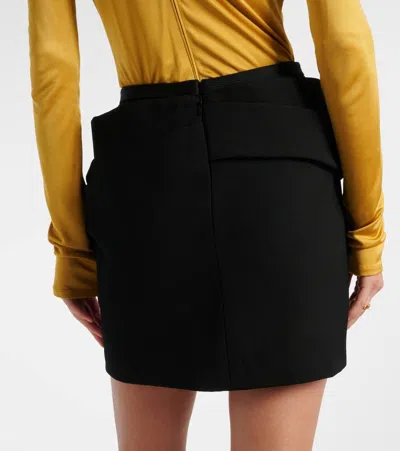 Versace Responsible Wool Mini Skirt With Medusa Detail In Black