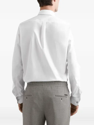 Dolce & Gabbana White Cotton Formal Dress Top Sicilia Shirt In Purple