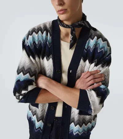 Missoni Cardigan Aus Wolle Und Baumwolle Mit Zickzackmuster In Multi