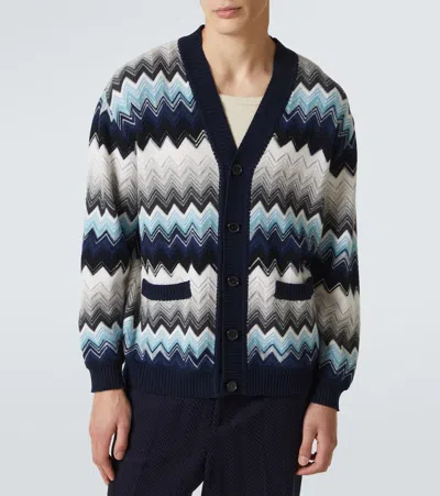 Missoni Cardigan Aus Wolle Und Baumwolle Mit Zickzackmuster In Multi