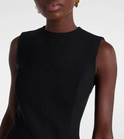 Oscar De La Renta Embellished Wool-blend Cocktail Dress In Black