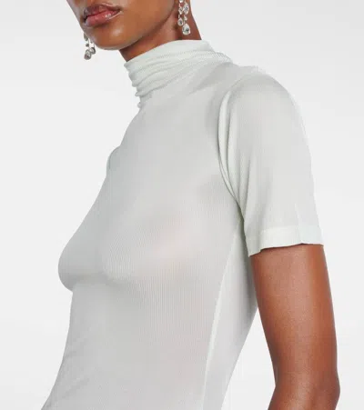 Christopher Esber Fusion Draped Mock-neck Maxi Dress In White