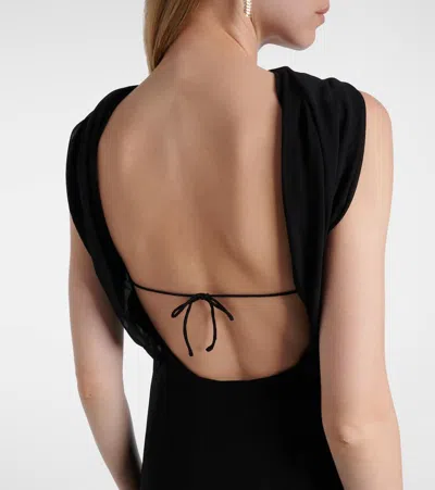 Christopher Esber Reverse Draped Silk Gown In Black