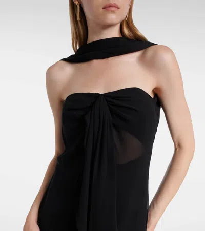 Christopher Esber Reverse Draped Silk Gown In Black