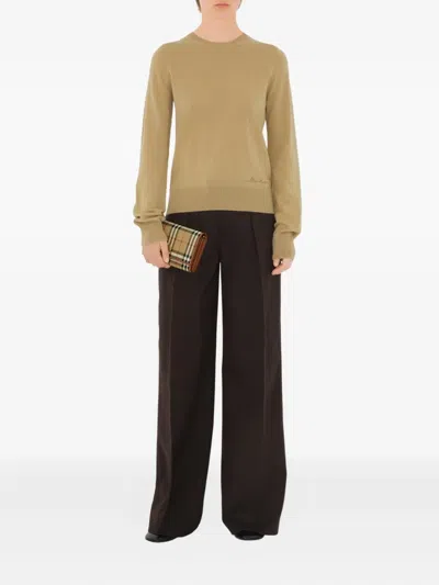 Burberry Kariertes Portemonnaie Mit Kette In Brown