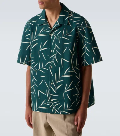 Jacquemus Fonccio Camp-collar Printed Cotton-twill Shirt In Green