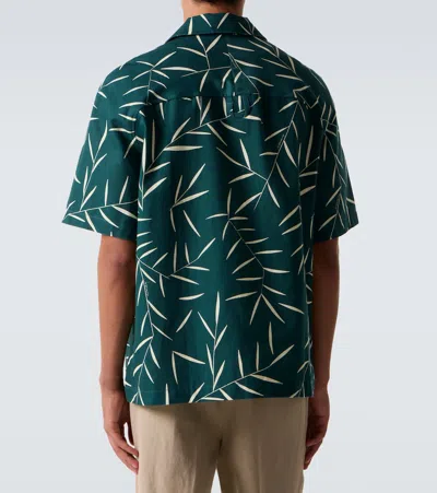 Jacquemus Fonccio Camp-collar Printed Cotton-twill Shirt In Green