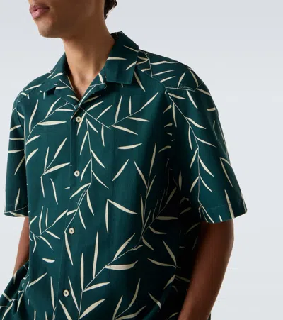 Jacquemus Fonccio Camp-collar Printed Cotton-twill Shirt In Green