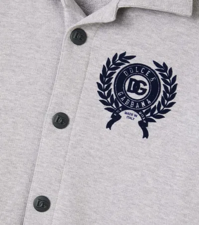 Dolce & Gabbana Button-up Embroidered Cardigan In Gray
