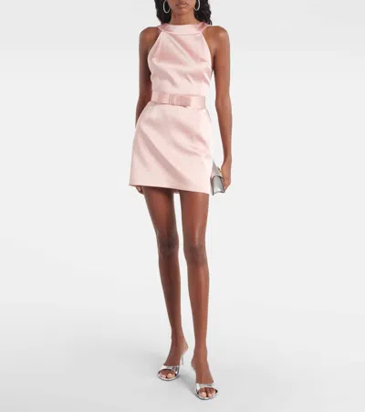 The New Arrivals Ilkyaz Ozel Delphine Bow-detailed Mini Dress In Pink