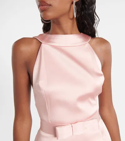 The New Arrivals Ilkyaz Ozel Delphine Bow-detailed Mini Dress In Pink