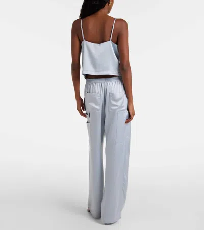 Leset Barb Painter Satin Pants In Black