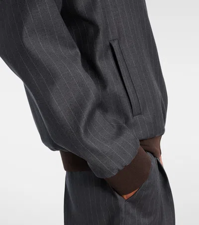 Miu Miu Wool Pinstripe Jacket Side Pockets In Blue