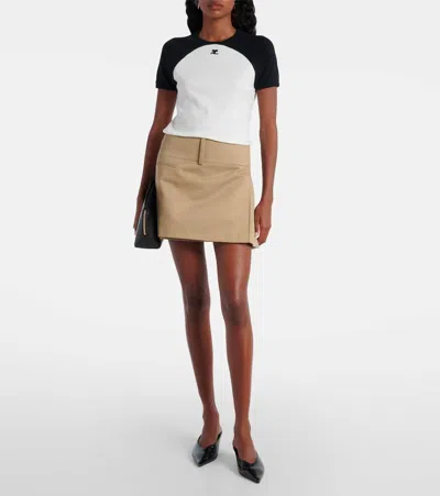 Courrèges Circle Contras T-shirt Woman Black And White In White